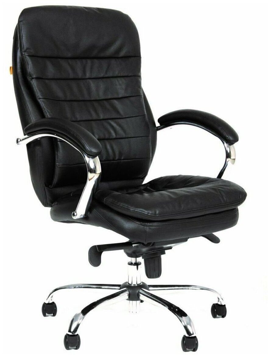 Компьютерное кресло Chairman 795 для руководителя, обивка: натуральная кожа, цвет: черный