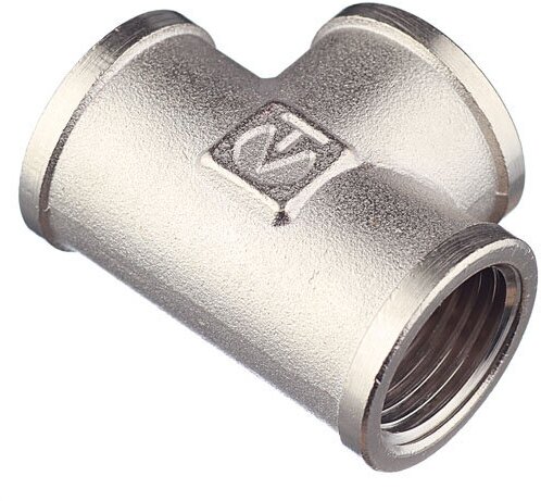 Тройник VALTEC 1/2" ВВВ, лат. никелир, VTr.130. N.0004