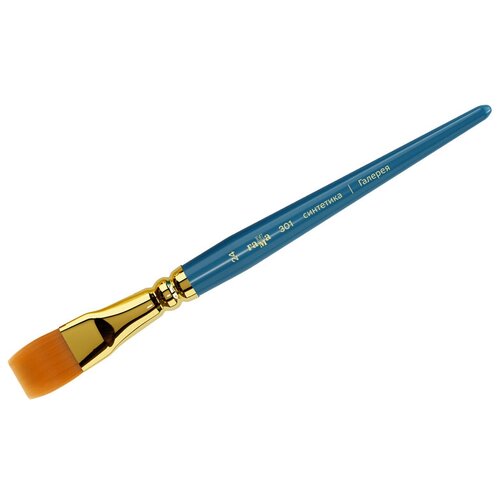 Купить Кисть ГАММА Галерея синтетика №24, плоская, короткая ручка (301024) синий, Кисти