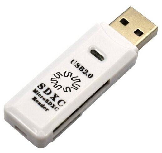 Картридер 5Bites RE2-100WH usb 2.0 SD, TF-microSD- белый