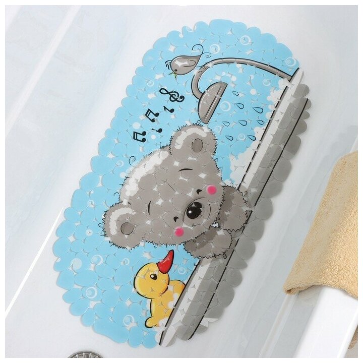 SPA-коврик для ванны на присосках "Мишка в ванне", 36х69 см