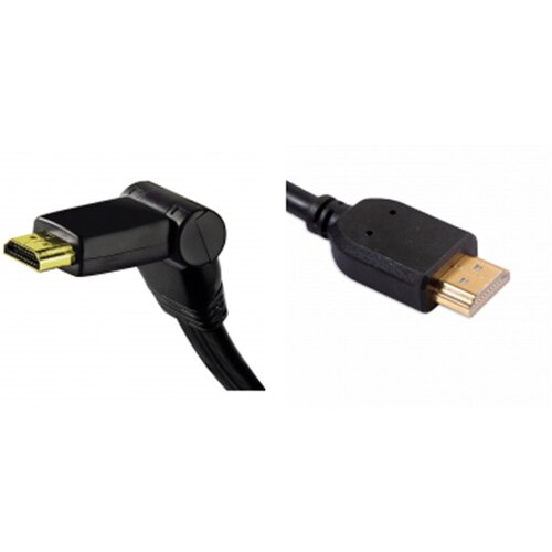 Кабель HDMI - HDMI Carrefour C3136505 2M (вилка - вилка, HDMI V1.4, угловой разъем, длина - 2.0 м)