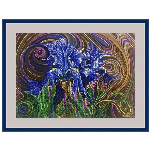фото Набор для вышивания бисером синие ирисы 35 x 26 см л344 galla collection