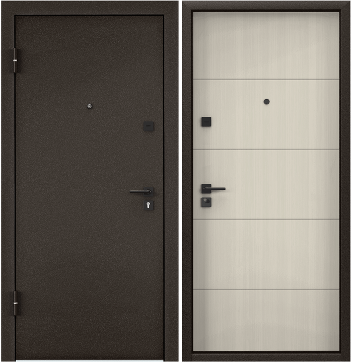 Дверь входная для квартиры Torex Terminal-B 950х2050 левый, тепло-шумоизоляция антикоррозийная защита, 2 замка 3-го класса защиты, коричневый/бежевый - фотография № 1