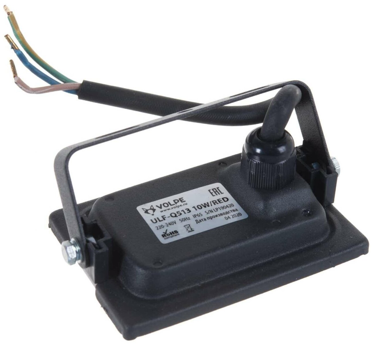 Прожектор Volpe ULF-Q513 10W/RED IP65 220-240В BLACK картон