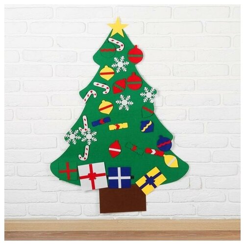 фото Набор для творчества "ёлочка с подарками", украшения на липучках, размер 95x70 см, без креплений yandex market