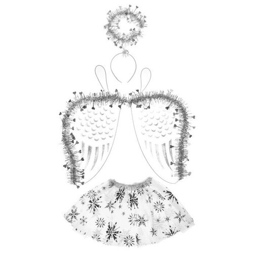 фото Карнавальный набор «снежинка», 3 предмета: ободок, крылья, юбка, 3-5 лет mikimarket