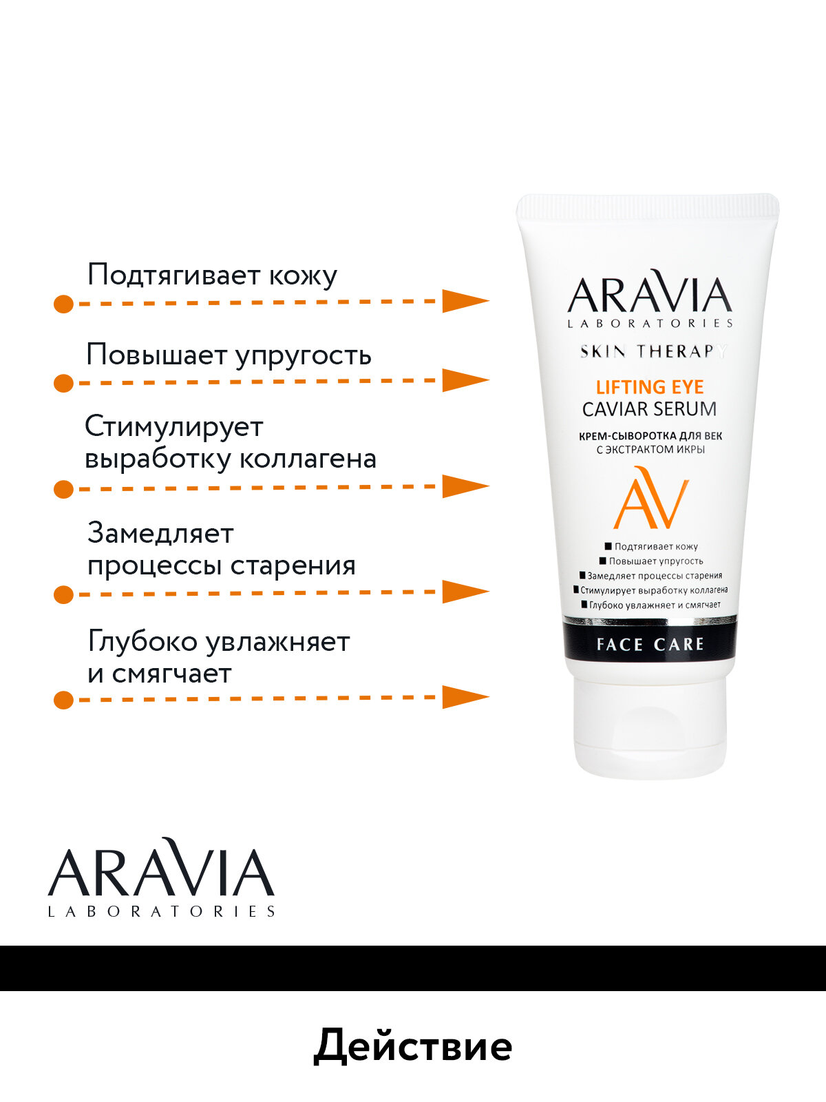 ARAVIA Крем-сыворотка для век с экстрактом икры Lifting Eye Caviar Serum, 50 мл