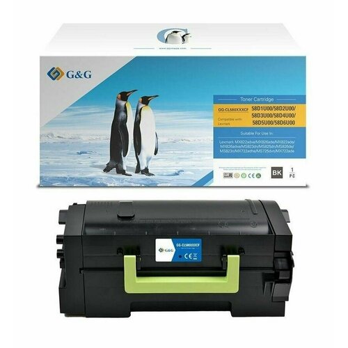 G&G GG-58D5U0E картридж лазерный (Lexmark 58D5U0E - 58D0UA0 - 58D5U00) черный 55000 стр С чипом картридж lexmark 10n0217 210 стр черный