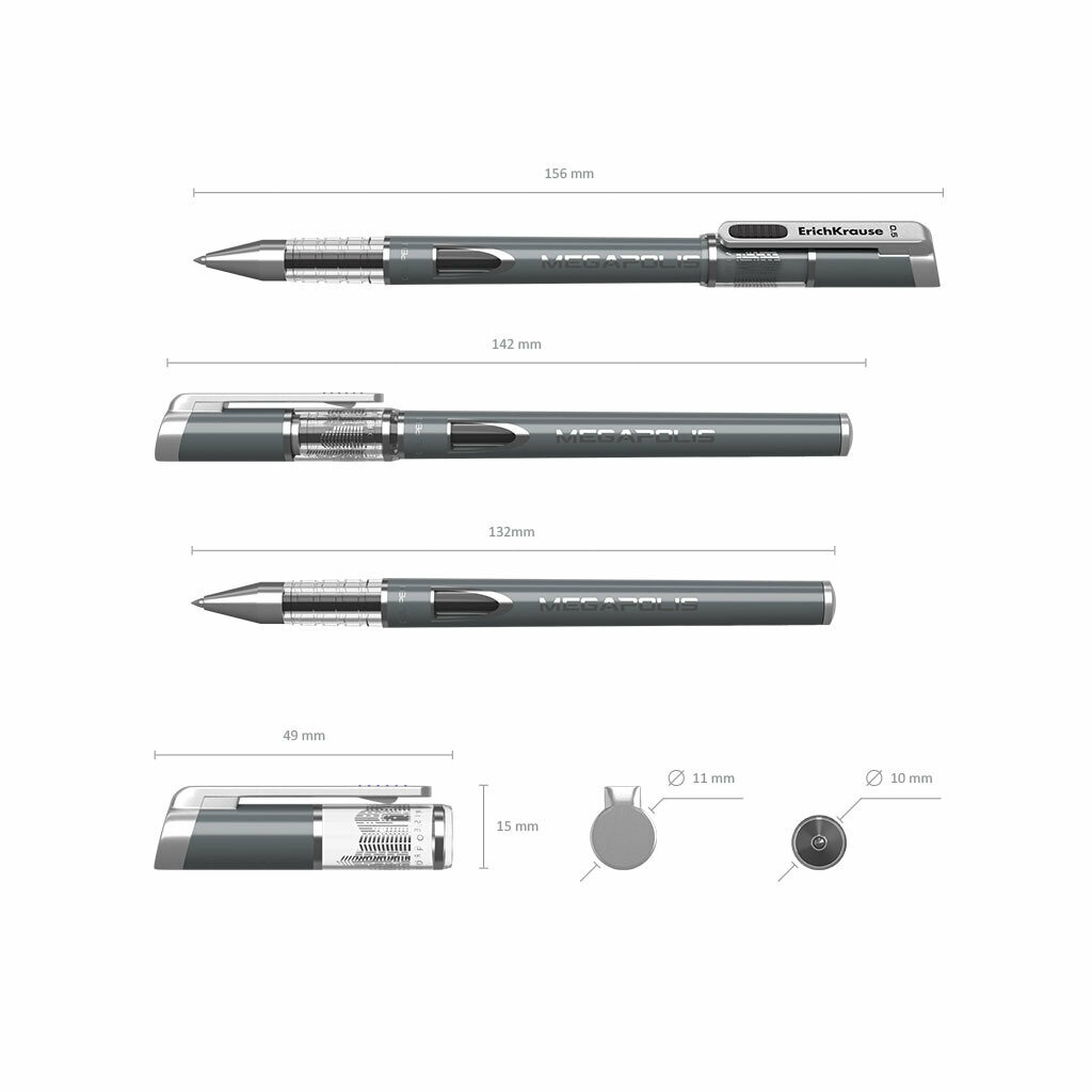 Ручка гелевая Erich Krause Megapolis gel - фото №13