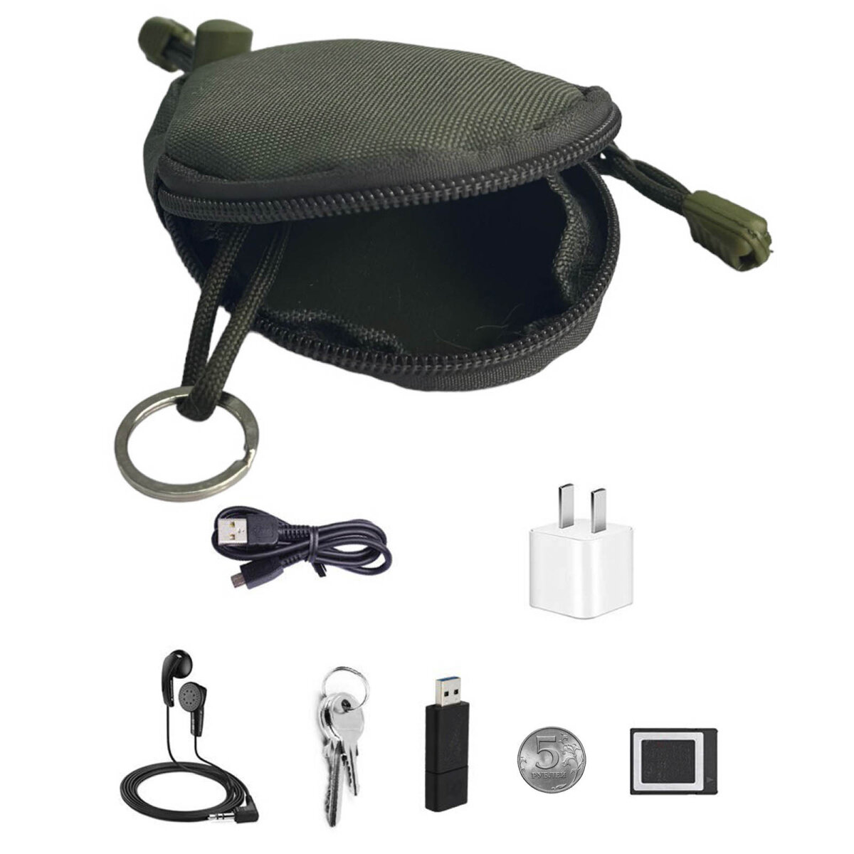 Многофункциональный подсумок для аксессуаров (олива) — фото 1