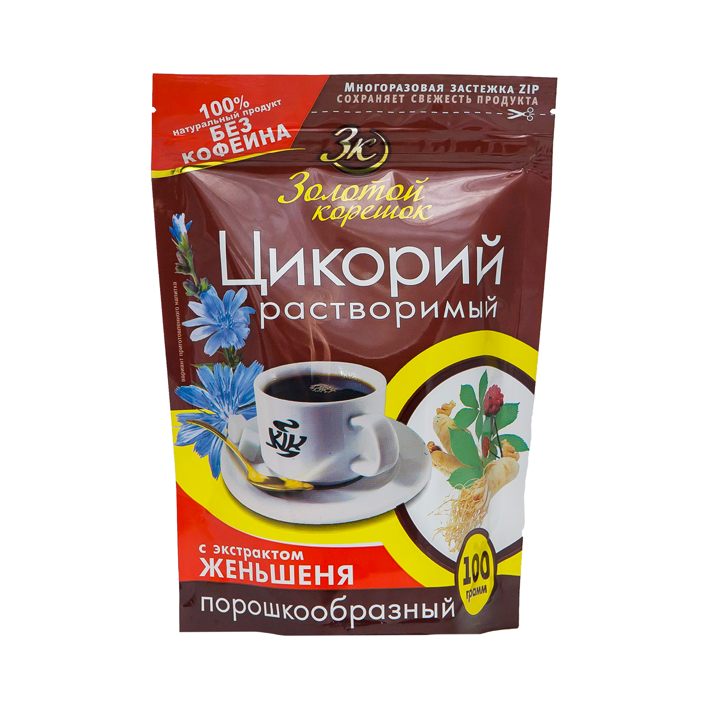 Цикорий растворимый Золотой корешок с экстрактом женьшеня 100г - фото №5