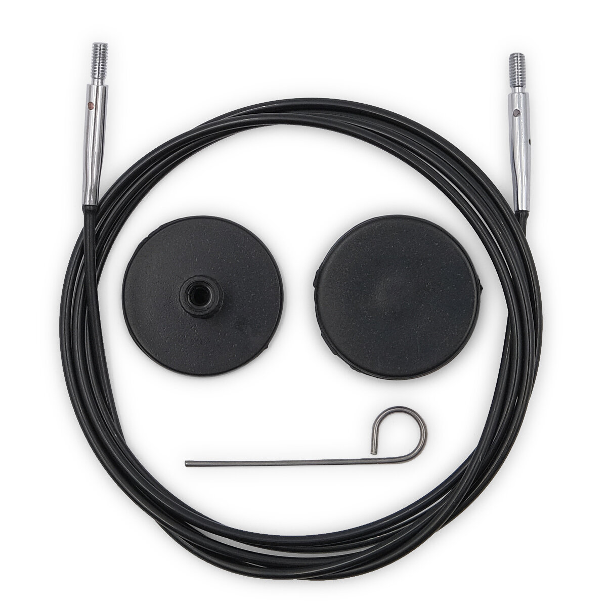 Тросик для съемных спиц, длина 94 см, нейлоновый, KnitPro черный