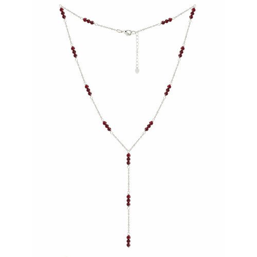 Колье Alerie Accessories гранат длина 48 см бордовый серебряный 1955₽