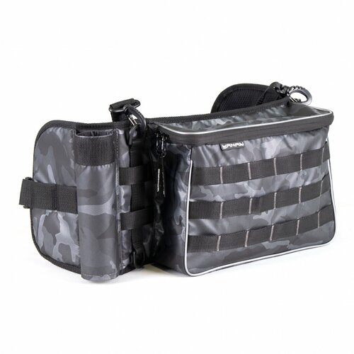 фото Y-fbb-02 сумка рыболовная поясная "yaman" fishing belt bag, 74х22х10 см, цв. сер. камуфляж + 2 кор.