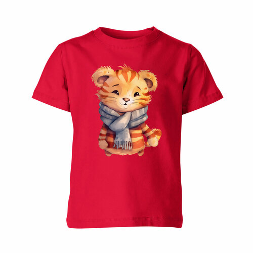 Футболка Us Basic, размер 10, красный детская футболка милый тигр 116 синий