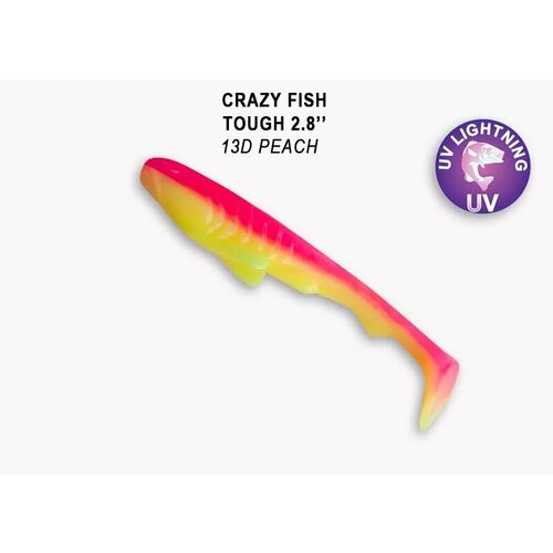 Силиконовая приманка мягкая съедобная Crazy Fish Tough 2.8 70 мм 59-70-13d-6 5 шт. силиконовая приманка мягкая съедобная crazy fish tough 2 8 70 мм 59 70 50d 6 5 шт