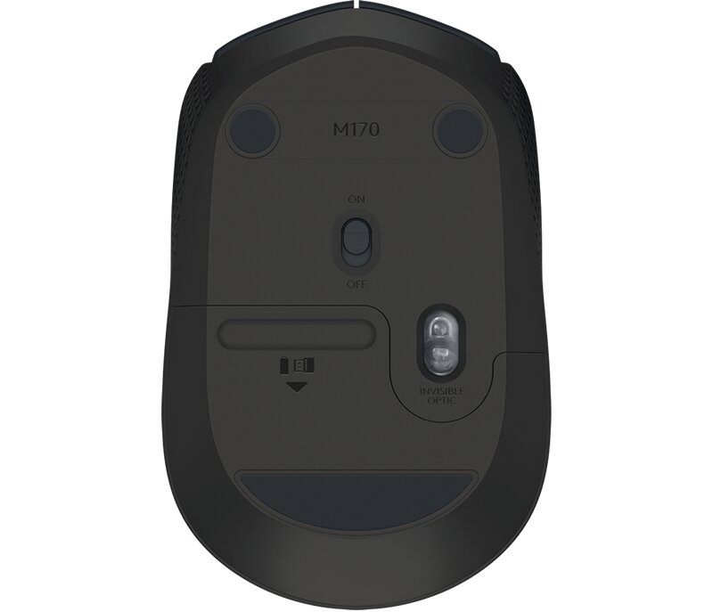 Мышь LOGITECH M170, беспроводная, USB, серый и черный (910-004646) — фото 12