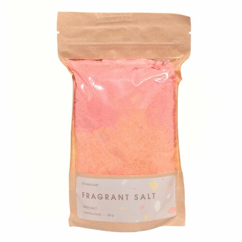 Соль для ванны, 250 гр, шипучая, желто-красная, Тропические фрукты, Fragrant salt