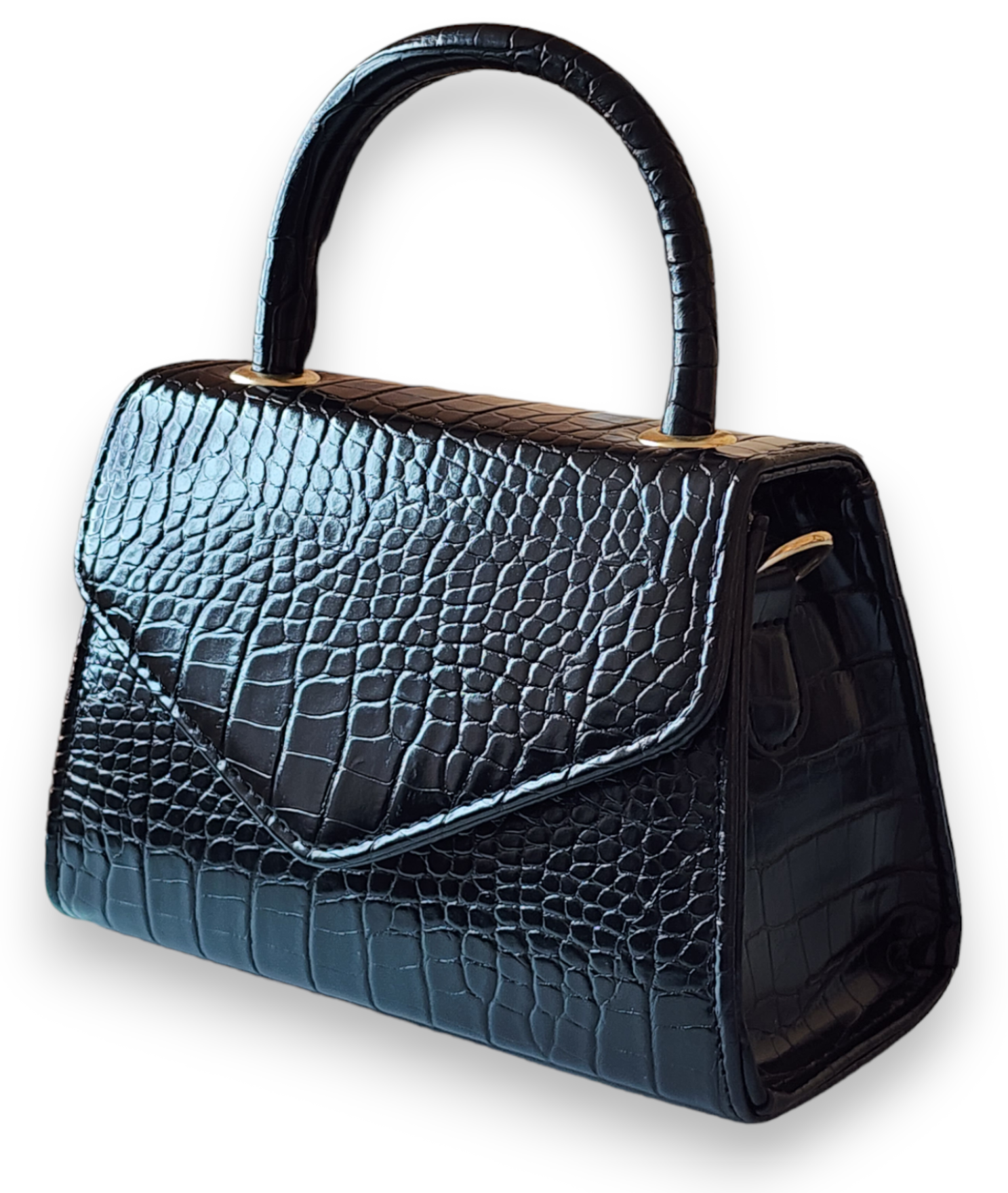 Сумка кросс-боди Evangelina May, фактура под рептилию, чёрный — фото 1