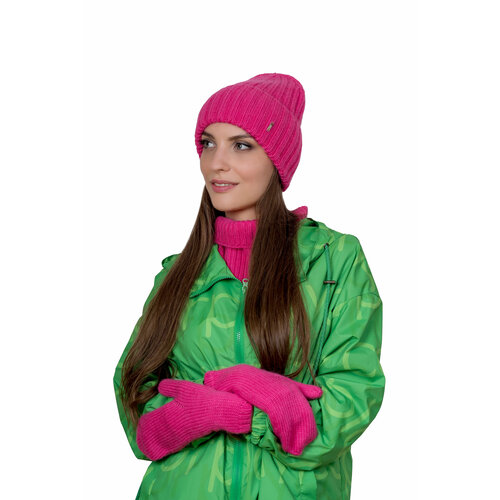 фото Шапка бини landre, размер 56-59 см, розовый, красный