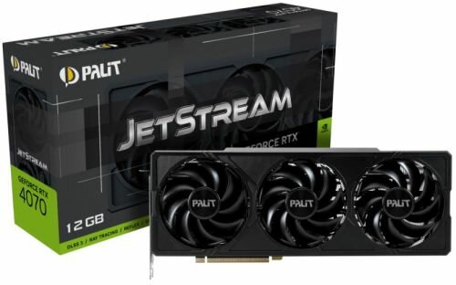 Видеокарта PCI-E Palit GeForce RTX 4070 JetStream (NED4070019K9-1047J) 12GB GDDR6X 192bit 5nm 1920/21000MHz HDMI/3*DP