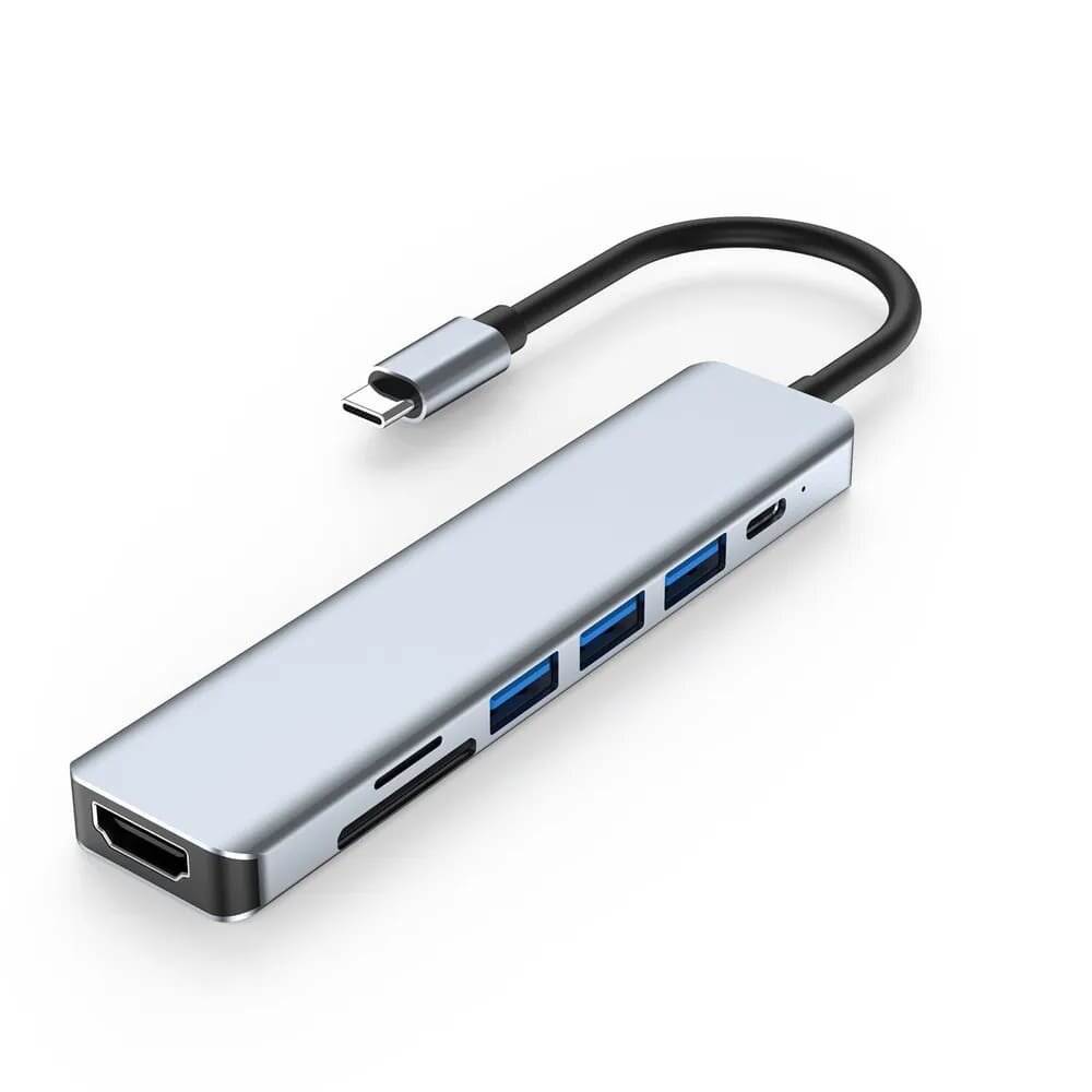 Хаб USB-концентратор (адаптер переходник)Type-C 7 в 1