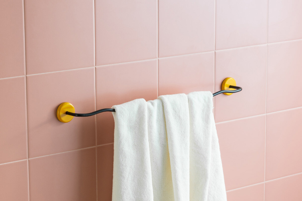 Изображение Держатель для полотенец настенный 60 см Memphis Moroshka цвет Черный