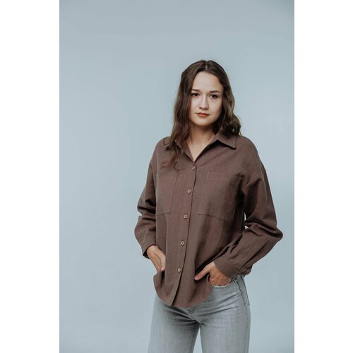 Рубашка Kinfolk Clothes, размер L, коричневый рубашка kinfolk clothes размер l 48 50 черный