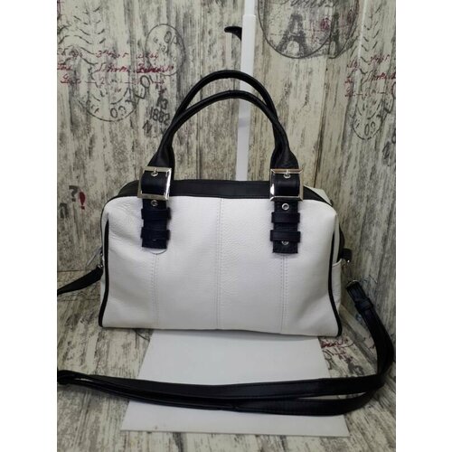 фото Сумка кросс-боди , фактура гладкая, зернистая, белый elena leather bag