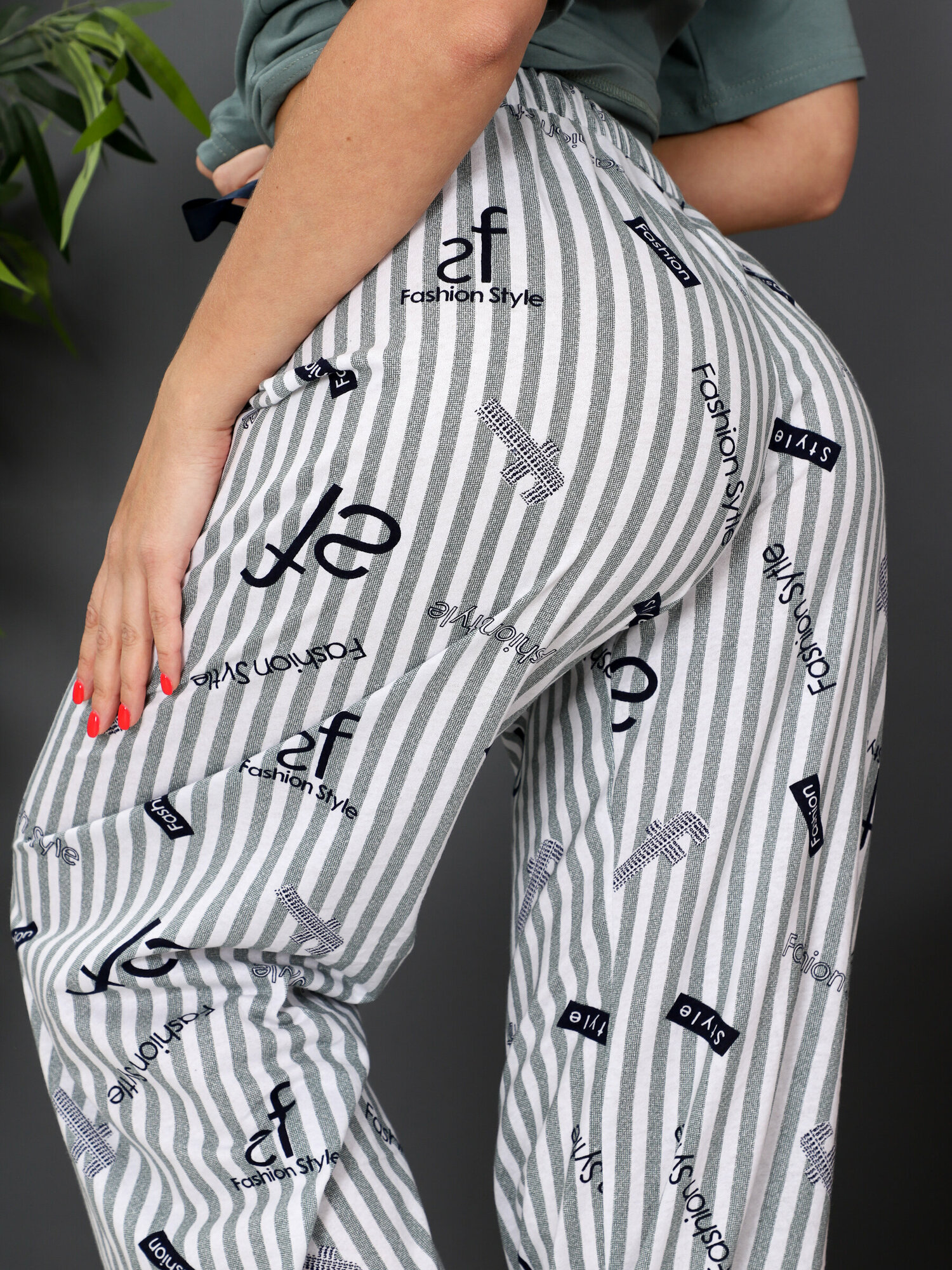 Женская пижама с брюками больших размеров Дирта петроль IvCapriz 54 - фотография № 11
