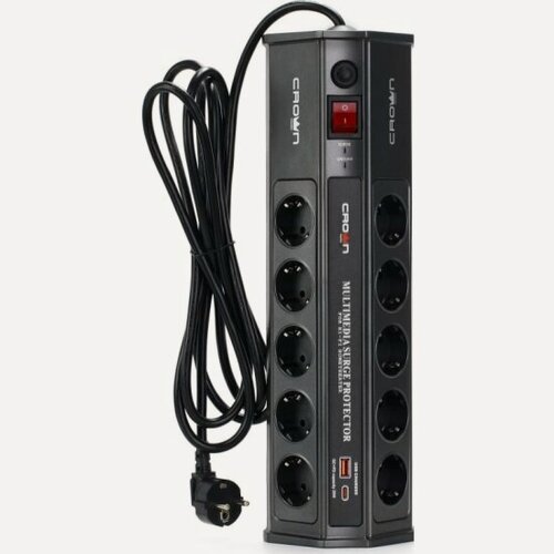 Изображение товара Сетевой фильтр Crown Micro CROWN CMPS-11 (10 розеток/2хUSB с быстрой зарядкой)