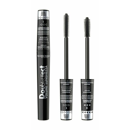 Тушь 2-в-1 для экстремального объема или максимальной длины / Deborah Milano Mascara Double Effect