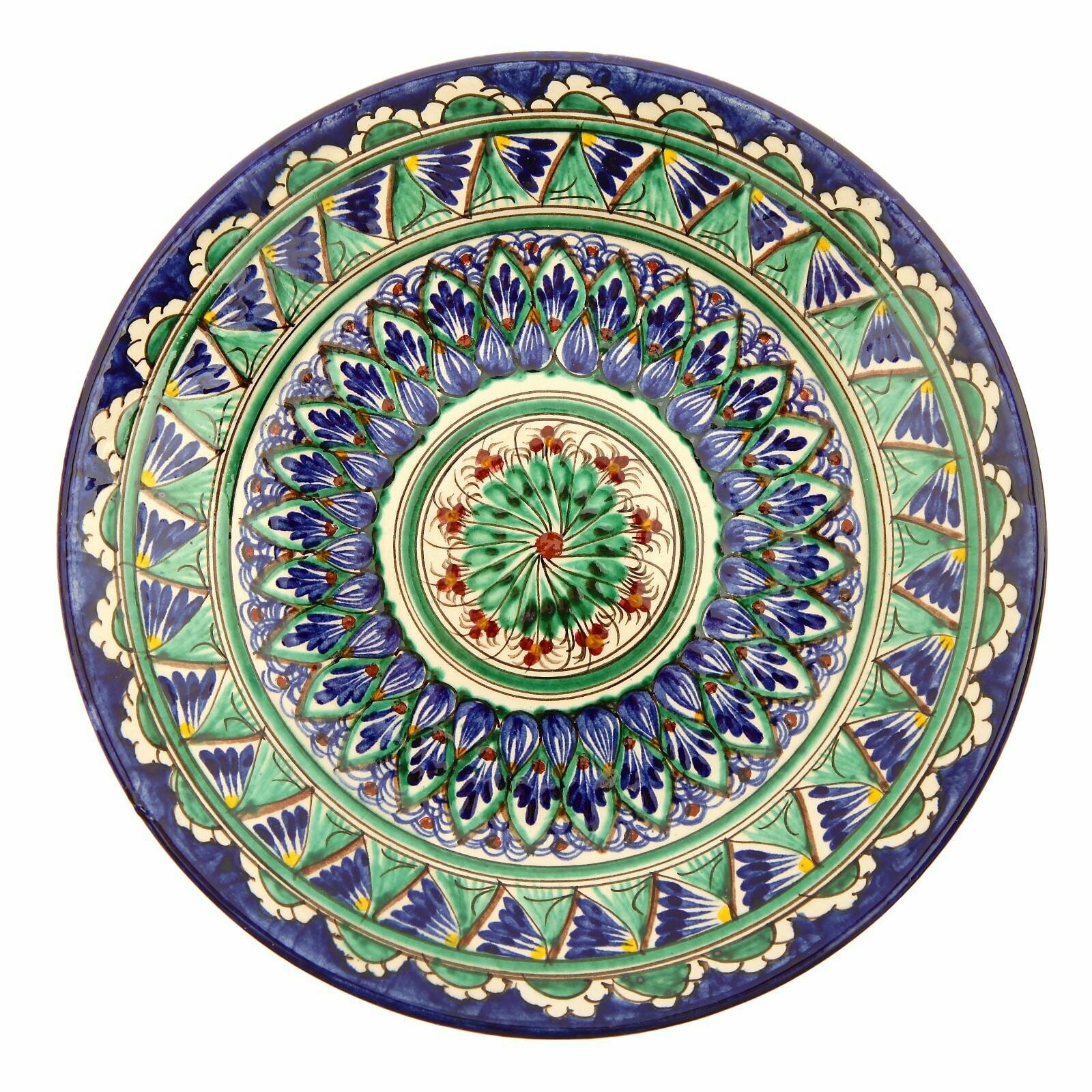 Тарелка Риштанская Керамика "Цветы", 22 см, цвет микс
