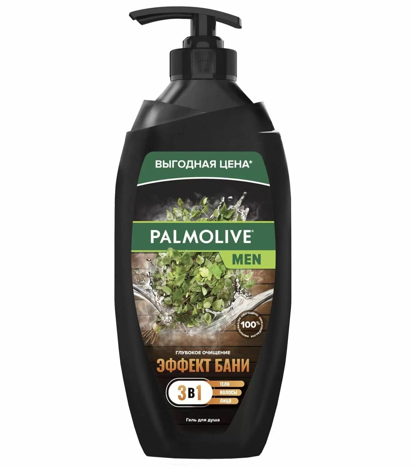 Palmolive Гель для душа FOR MEN, Эффект бани, Глубокое очищение 2 в 1, 750мл