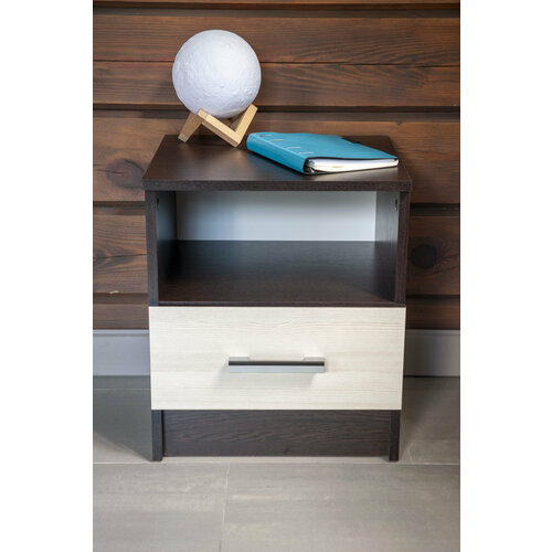 Тумба прикроватная Hesby Nightstand 6 с выдвижным ящиком и открытой полкой Размер 47х40х38см Цвет венге 2609₽