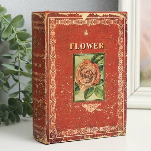 Шкатулка-книга дерево кожзам Классика Роза 4х11х15 см 1275₽