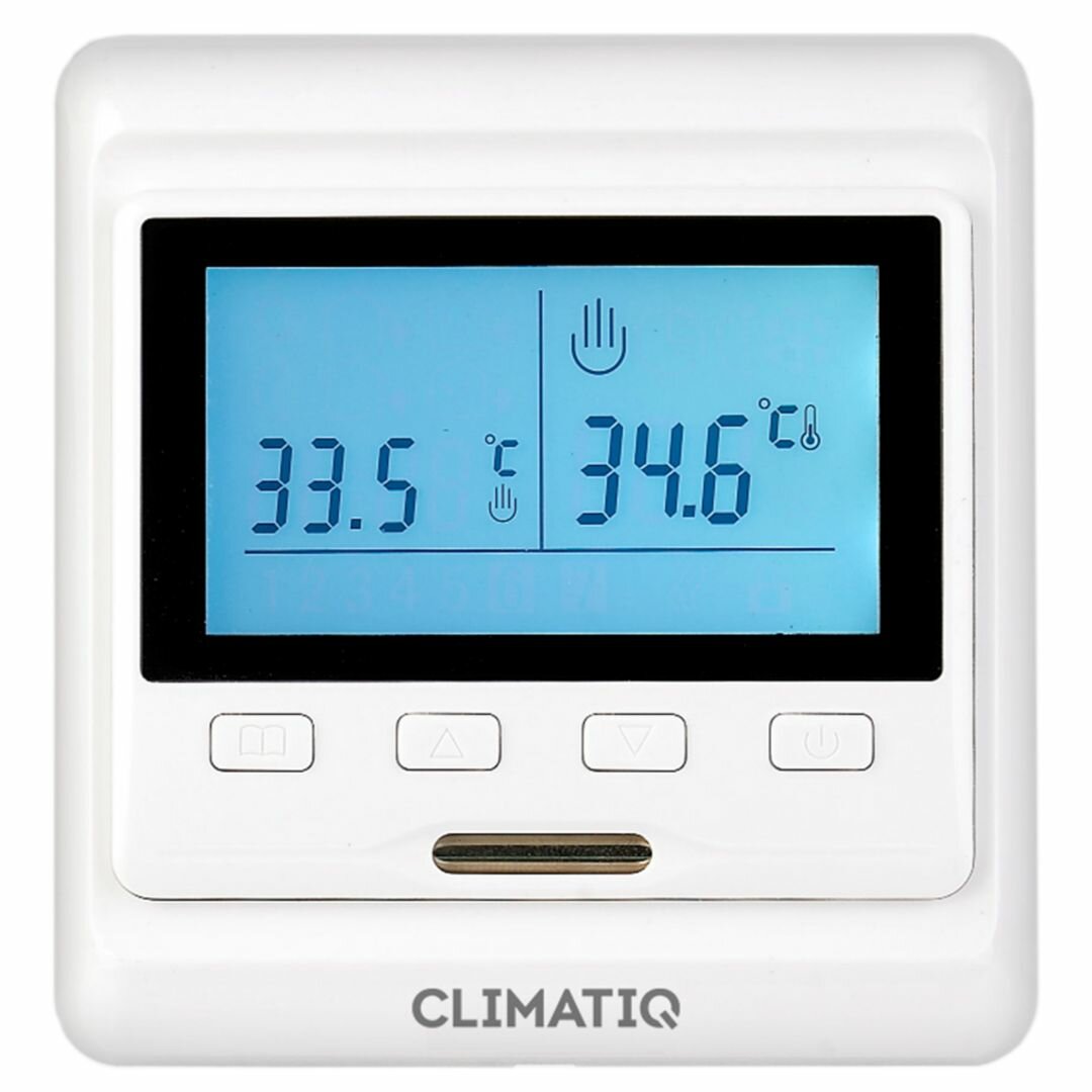 Терморегулятор электронный программируемый с ЖК-дисплеем (белый) IQWATT CLIMATIQ РT