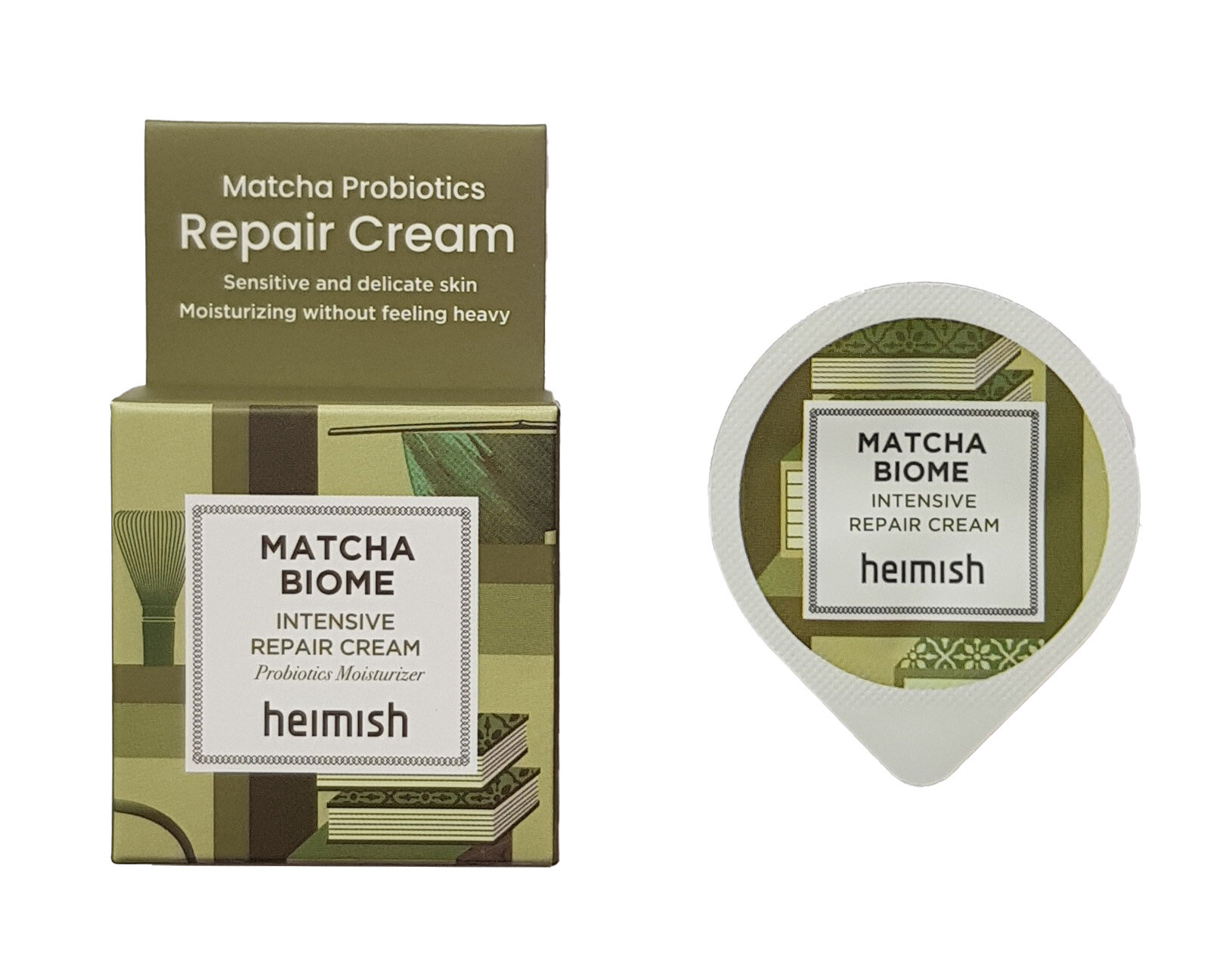 Восстанавливающий крем с матчей и пробиотиками Heimish Matcha Biome Intensive Repair Cream, 5 мл
