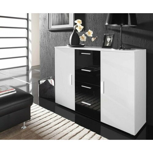 Комод Юни Белый 101 Черный 190 132x92 16900₽