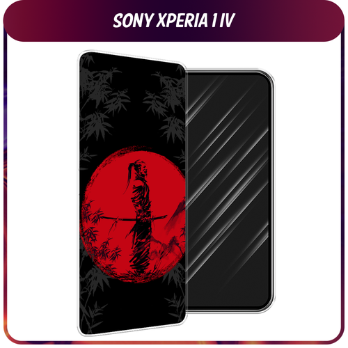 Силиконовый чехол на Sony Xperia 1 IV / Сони Иксперия IV Самурай на красном фоне силиконовый чехол на sony xperia 1 iv сони иксперия 1 iv панда police