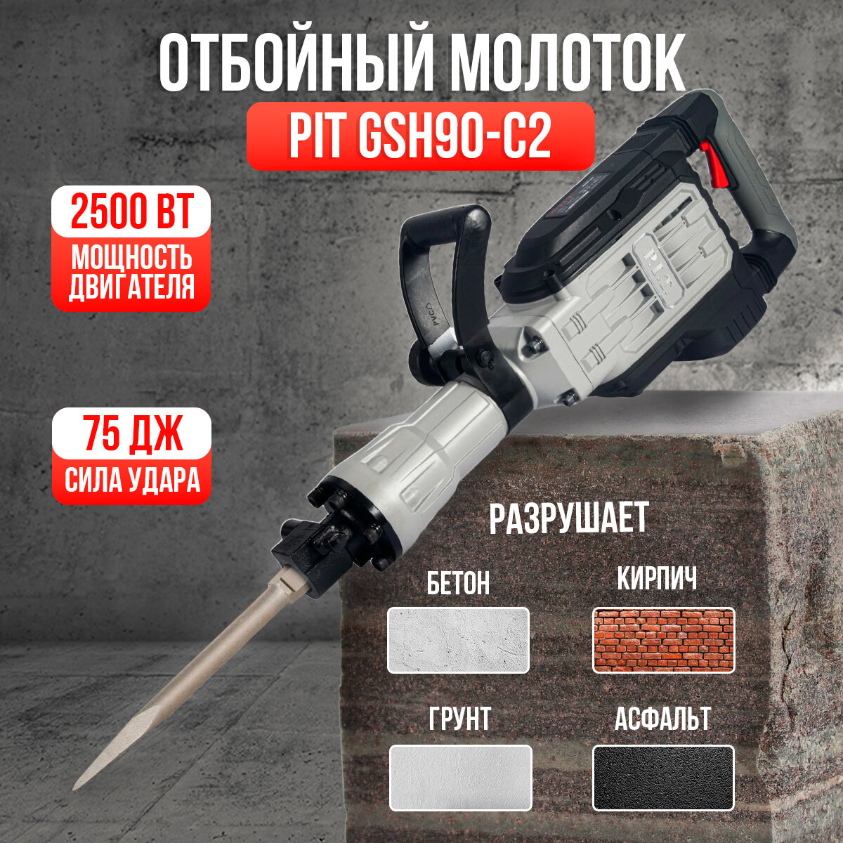 Отбойный молоток PIT GSH90-C2
