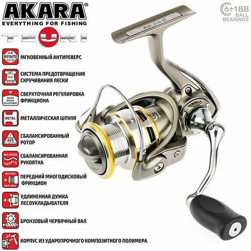 Катушка Akara Teuri 1500 6+1 bb катушка akara indigo 2500 6 1 bb