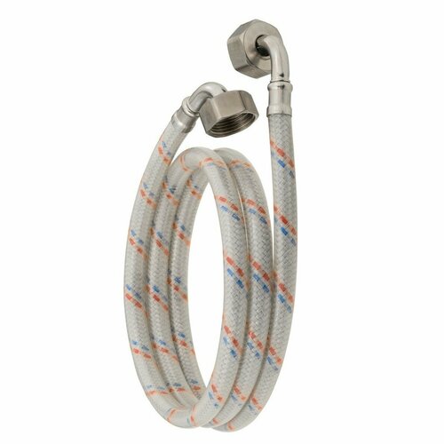 Шланг заливной SHMU-200 для стиральных и посудомоечных машин двухзагибный с двумя угловыми фитингами, длина 200 см, гайка 3/4