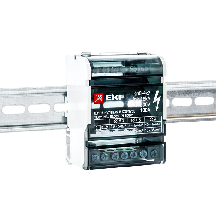 Шина нулевая (кросс-модуль) в корпусе (4х7) EKF PROxima — фото 1