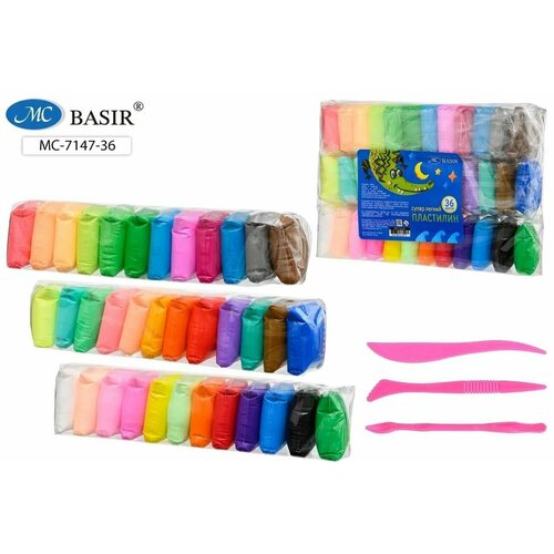 Пластилин суперлегкий 36 цветов 370гр Веселые зверята 3 стека 27203 690₽