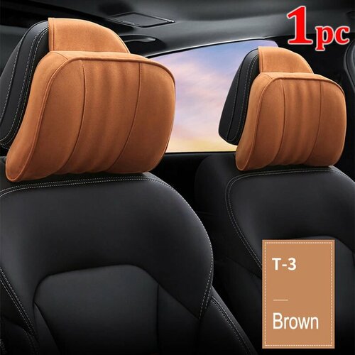 Автомобильная подушка Maybach S-Class для подголовника, Ультрамягкая замшевая ткань, удобная подушка для шеи, универсальная подушка для сиденья, 1 шт, Brown