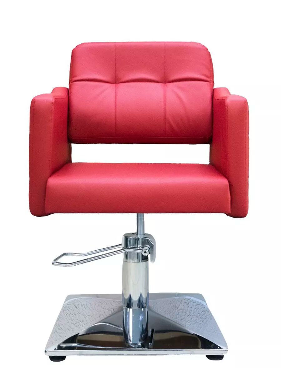 Кресло парикмахерское А02NEW квадрат красное — фото 1