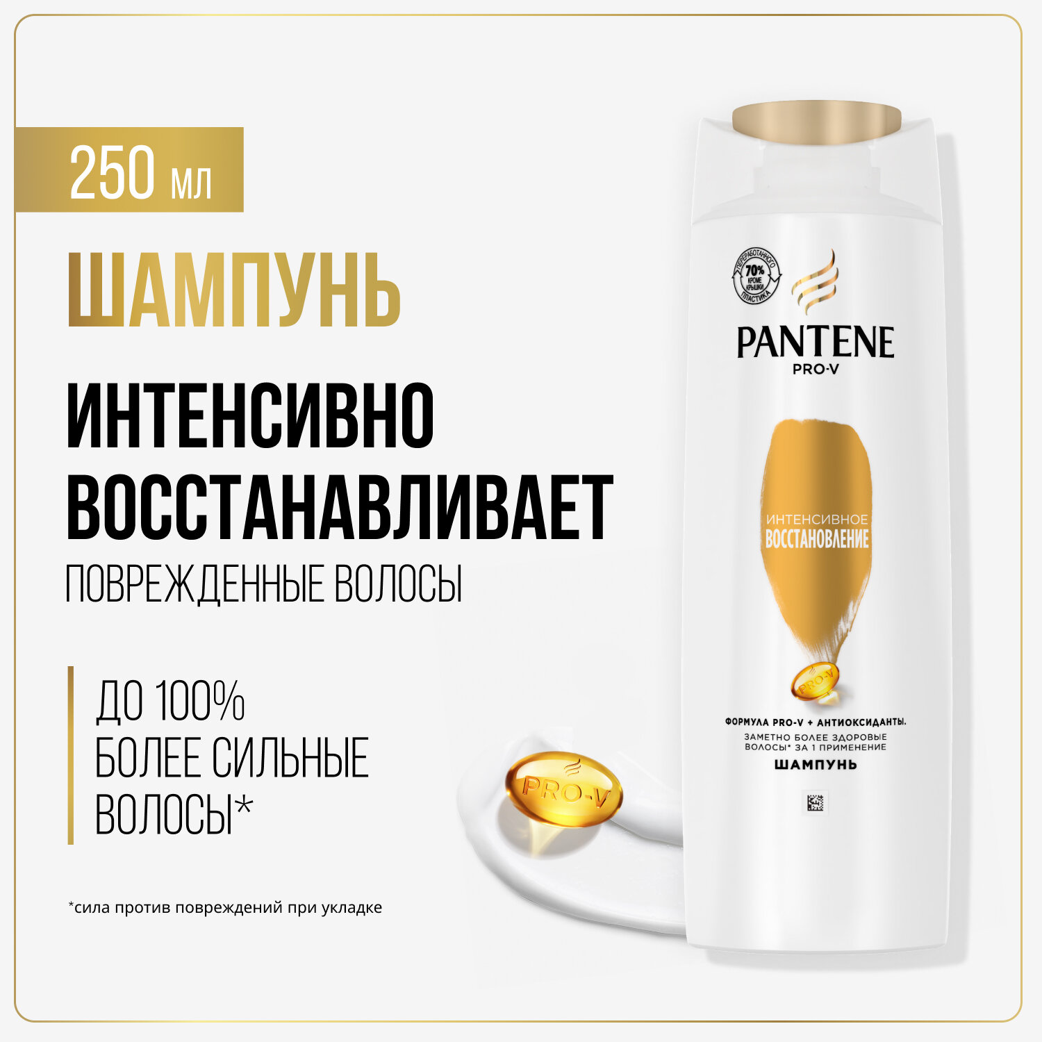 PANTENE Pro-V Шампунь Интенсивное восстановление / для поврежденных и ослабленных волос / Пантин / 250мл