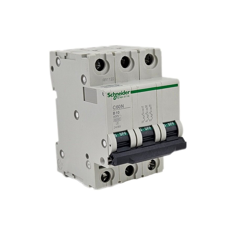 Автоматический выключатель 3-полюсный 10A C60N B10 Schneider Electric 24089
